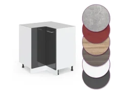 Vicco Eckunterschrank R-Line Hochglanz/Weiß 76 cm ohne Arbeitsplatte