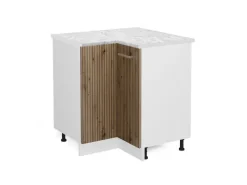 Eckregale^Vicco Eckunterschrank R-Line Küchen Eckschrank Artisan-Eiche/Weiß 76 cm AP Marmor