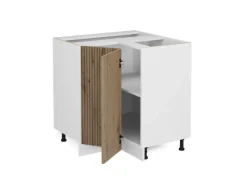 Eckregale^Vicco Eckunterschrank R-Line Küchen Eckschrank Artisan-Eiche/Weiß 76 cm AP Marmor