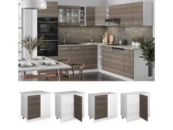 Eckregale^Vicco Eckunterschrank R-Line Küchen Eckschrank Grau/Weiß 86 cm ohne Arbeitsplatte