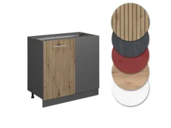 Vicco Eckunterschrank R-Line Artisan-Eiche/Anthrazit 86 cm ohne Arbeitsplatte