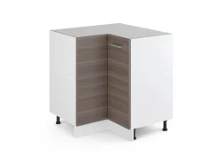 Vicco Eckunterschrank R-Line Küchen Eckschrank Grau/Weiß 76 cm ohne Arbeitsplatte