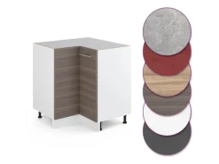 Vicco Eckunterschrank R-Line Küchen Eckschrank Grau/Weiß 76 cm ohne Arbeitsplatte