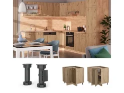 Eckregale^Vicco Eckunterschrank R-Line Artisan-Eiche/Goldkraft Eiche 76 cm ohne Arbeitsplatte