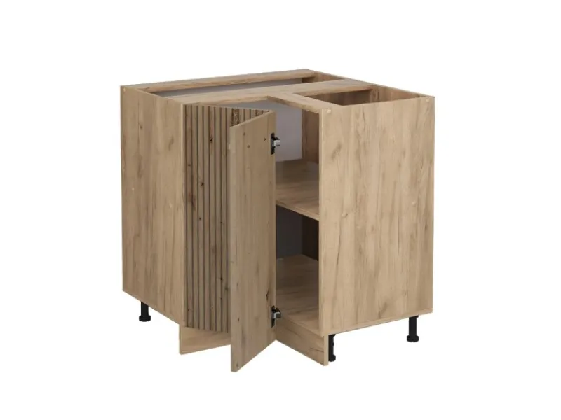 Eckregale^Vicco Eckunterschrank R-Line Artisan-Eiche/Goldkraft Eiche 76 cm ohne Arbeitsplatte