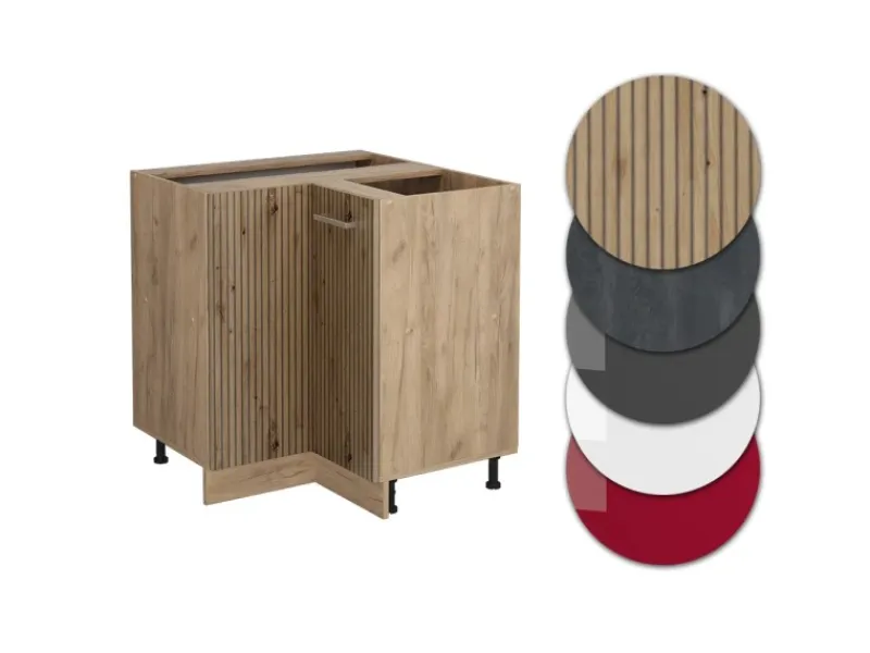 Eckregale^Vicco Eckunterschrank R-Line Artisan-Eiche/Goldkraft Eiche 76 cm ohne Arbeitsplatte