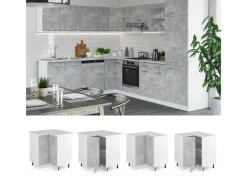 Eckregale^Vicco Eckunterschrank R-Line Küchen Eckschrank /Weiß 76 cm ohne Arbeitsplatte