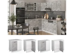 Vicco Eckunterschrank R-Line Küchen Eckschrank /Weiß 86 cm ohne Arbeitsplatte