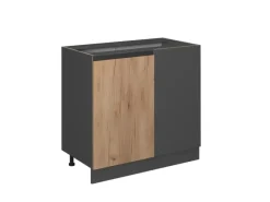 Eckregale^Vicco Eckunterschrank R-Line Goldkraft /Anthrazit 86 cm J-Shape ohne Arbeitsplatte