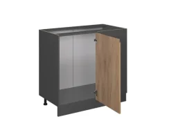 Eckregale^Vicco Eckunterschrank R-Line Goldkraft /Anthrazit 86 cm J-Shape ohne Arbeitsplatte