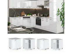 Eckregale^Vicco Eckunterschrank R-Line Küchen Eckschrank Hochglanz/ 76 cm AP Marmor