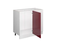 Eckregale^Vicco Eckunterschrank R-Line Bordeaux Hochglanz/Weiß 86 cm ohne Arbeitsplatte
