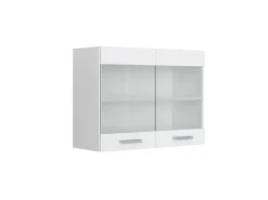 Schränke^Vicco Küchenglasschrank R-Line Glashängeschrank Hochglanz/ 80 cm