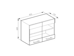 Schränke^Vicco Küchenglasschrank R-Line Glashängeschrank Hochglanz/ 80 cm