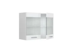 Schränke^Vicco Küchenglasschrank R-Line Glashängeschrank Hochglanz/ 80 cm