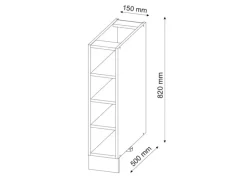 Schränke^Vicco Küchenregal Fame-Line Offener Küchenschrank 15 cm ohne Arbeitsplatte