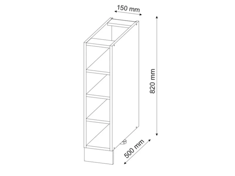 Regal Weiß|Schränke^Vicco Küchenregal Fame-Line Offener Küchenschrank / 15 cm ohne Arbeitsplatte