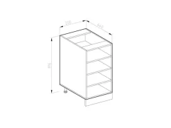 Schränke^Vicco Küchenregal R-Line Offener Küchenschrank Goldkraft 20 cm ohne Arbeitsplatte