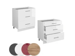 Vicco Küchenunterschrank Fame-Line Hochglanz/ 80 cm mit 3 Schubladen ohne Arbeitsplatte