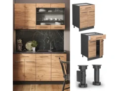 Schränke^Vicco Küchenunterschrank Fame-Line Goldkraft /Anthrazit 60 cm mit Schublade ohne Arbeitsplatte