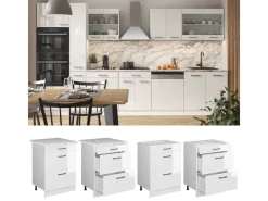 Schränke^Vicco Küchenunterschrank R-Line Hochglanz/ 60 cm mit Schubladen ohne Arbeitsplatte
