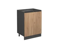 Schränke^Vicco Küchenunterschrank R-Line Goldkraft /Anthrazit 60 cm J-Shape ohne Arbeitsplatte