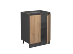 Schränke^Vicco Küchenunterschrank R-Line Goldkraft /Anthrazit 60 cm J-Shape ohne Arbeitsplatte