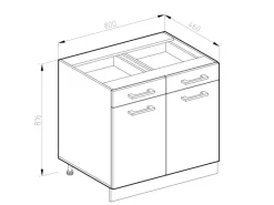 Schränke^Vicco Küchenunterschrank R-Line Landhaus/ 80 cm ohne Arbeitsplatte