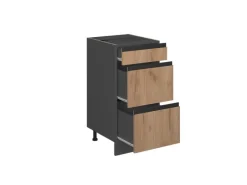 Schränke^Vicco Küchenunterschrank R-Line Goldkraft /Anthrazit 40 cm J-Shape mit Schubladen ohne Arbeitsplatte