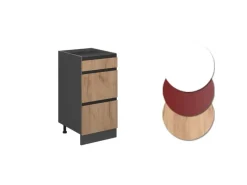 Schränke^Vicco Küchenunterschrank R-Line Goldkraft /Anthrazit 40 cm J-Shape mit Schubladen ohne Arbeitsplatte