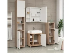 Regal Weiß^Vicco Midischrank Fynn Sonoma/Weiß 30 x 95 cm