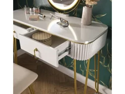 Vicco Schminktisch Grace Hochglanz 100 cm mit LED Beleuchtung und Hocker