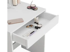 Hocker^Vicco Schminktisch Isabelle Weiß 60 cm mit LED Beleuchtung und Hocker