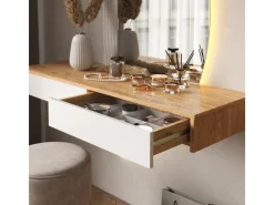 Tische^Vicco Schminktisch Melisa /Eiche 120 cm mit LED Beleuchtung