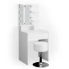 Vicco Schminktisch Ruben Weiß 60 cm mit LED Beleuchtung und Hocker