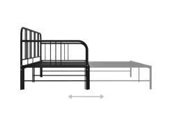 vidaXL Ausziehsofa Bettgestell Schwarz Metall 90x200 cm Modell 2650960
