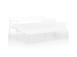 vidaXL Ausziehsofa Bettgestell Weiß Metall 90x200 cm Modell 5650979