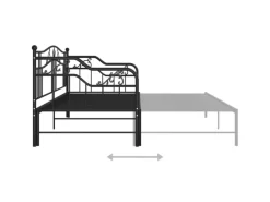 vidaXL Ausziehsofa Bettgestell Schwarz Metall 90x200 cm Modell 4650972
