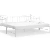 Sofas^vidaXL Ausziehsofa Bettgestell Weiß Metall 90x200 cm Modell 2650967