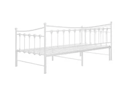 Sofas^vidaXL Ausziehsofa Bettgestell Weiß Metall 90x200 cm Modell 2650967