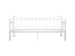 Sofas^vidaXL Ausziehsofa Bettgestell Weiß Metall 90x200 cm Modell 2650967