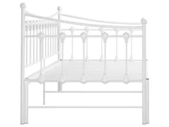 Sofas^vidaXL Ausziehsofa Bettgestell Weiß Metall 90x200 cm Modell 2650967