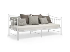 Sofas^vidaXL Ausziehsofa Bettgestell Weiß Metall 90x200 cm Modell 2650967