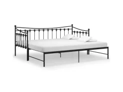 Sofas^vidaXL Ausziehsofa Bettgestell Schwarz Metall 90x200 cm Modell 1650966