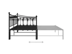 Sofas^vidaXL Ausziehsofa Bettgestell Schwarz Metall 90x200 cm Modell 1650966