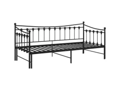 Sofas^vidaXL Ausziehsofa Bettgestell Schwarz Metall 90x200 cm Modell 1650966