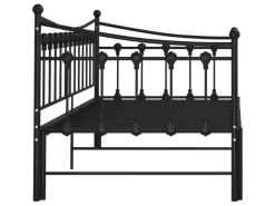 Sofas^vidaXL Ausziehsofa Bettgestell Schwarz Metall 90x200 cm Modell 1650966