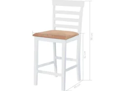 Stühle^vidaXL Bartisch mit Stühlen 5-tlg. Massivholz Braun und Weiß
