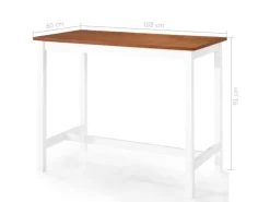 Stühle^vidaXL Bartisch mit Stühlen 5-tlg. Massivholz Braun und Weiß