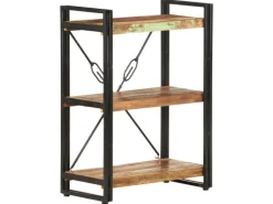 vidaXL Bücherregal 3 Fächer 60x30x80 cm Altholz Massiv